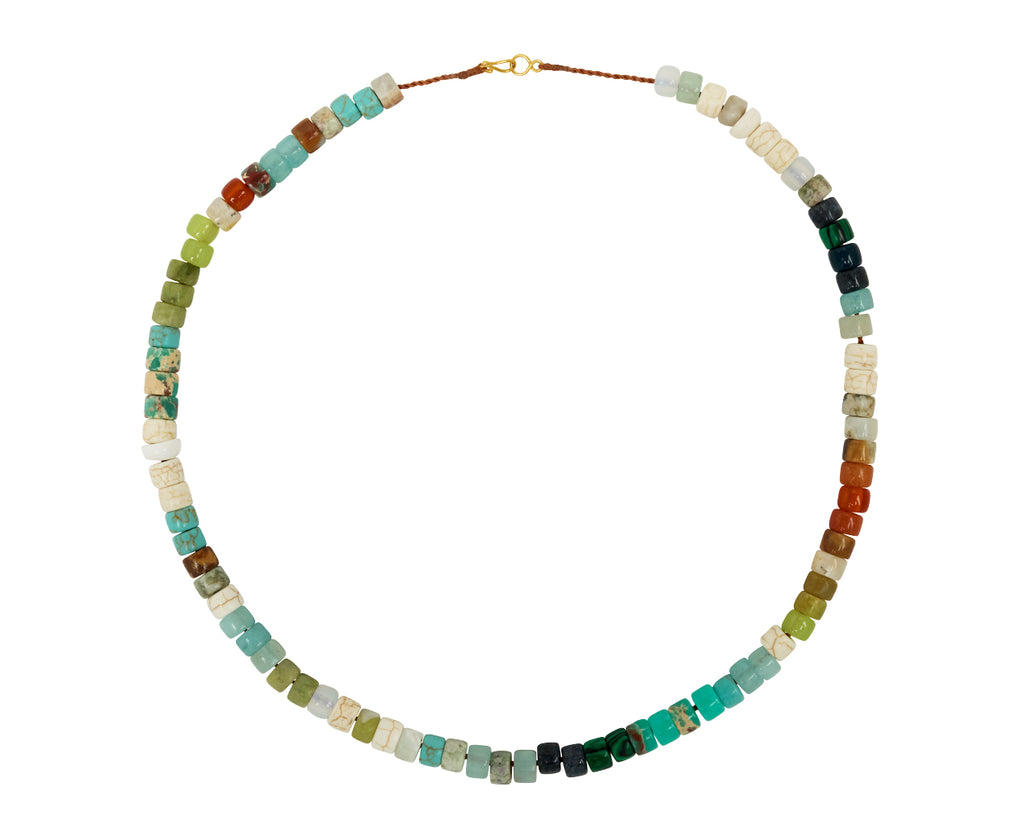 Lena Skadegard Multi Gem Beaded Necklace - Top Down View