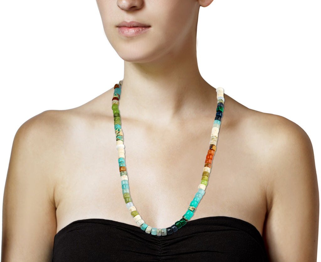 Lena Skadegard Multi Gem Beaded Necklace - Profile