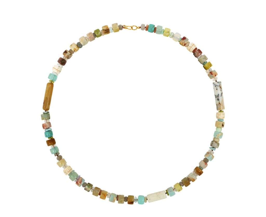 Lena Skadegard Multi Gem Beaded Necklace - Top Down View