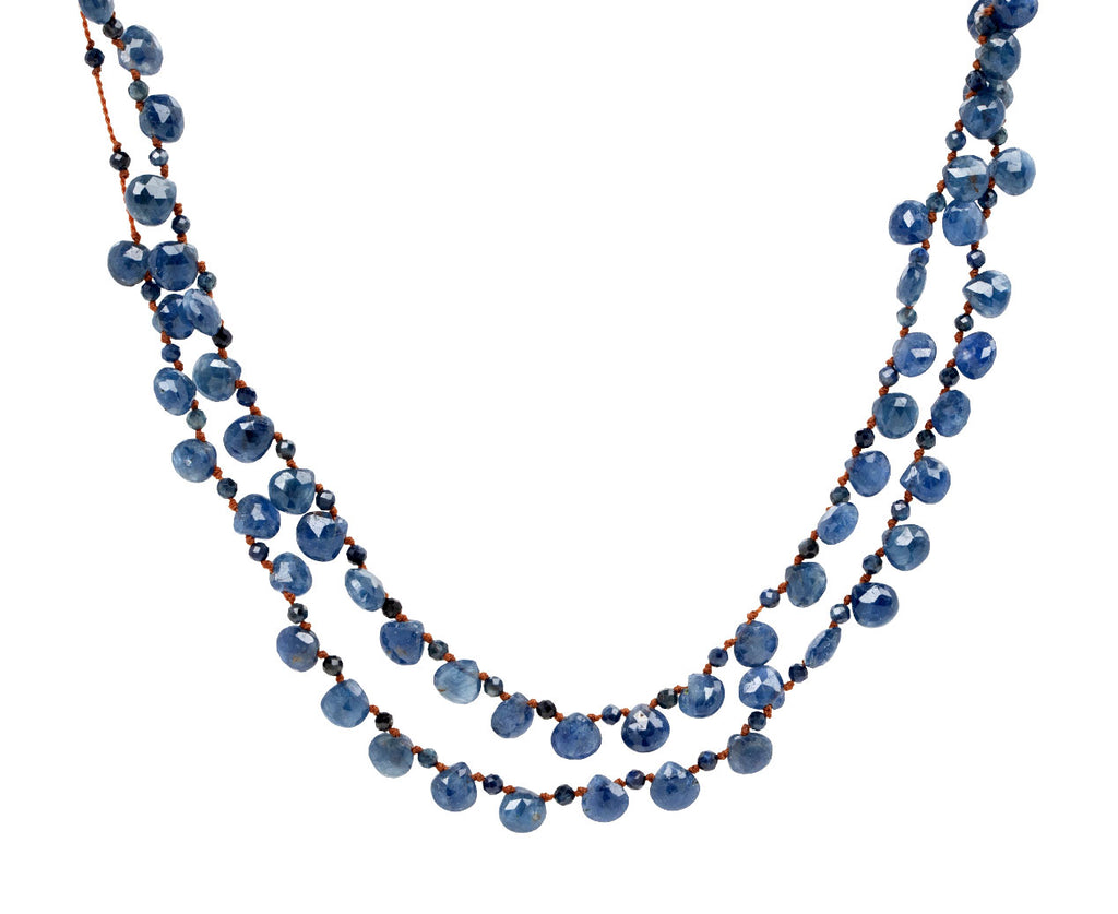 Lena Skadegard Sapphire Petal Necklace - Doubled