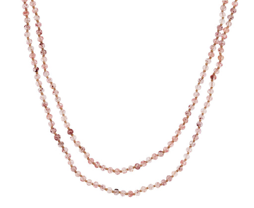Lena Skadegard Strawberry Quartz Beaded Necklace - Doubled