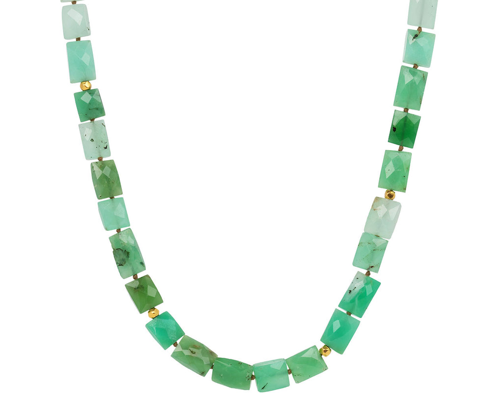 Lena Skadegard Chrysoprase and Gold Bead Necklace - Straight View