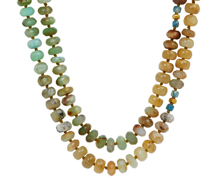 Lena Skadegard Multi Gem Beaded Necklace - doubled