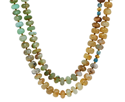 Lena Skadegard Multi Gem Beaded Necklace - doubled