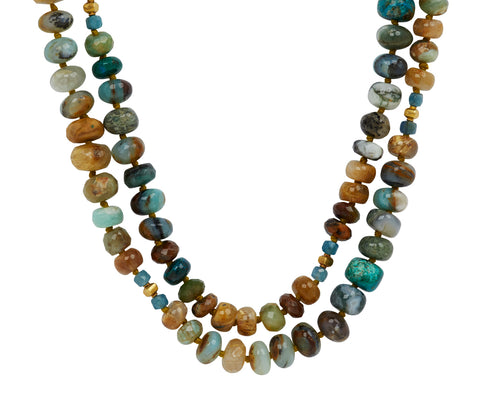 Lena Skadegard Multi Gem Beaded Necklace - doubled