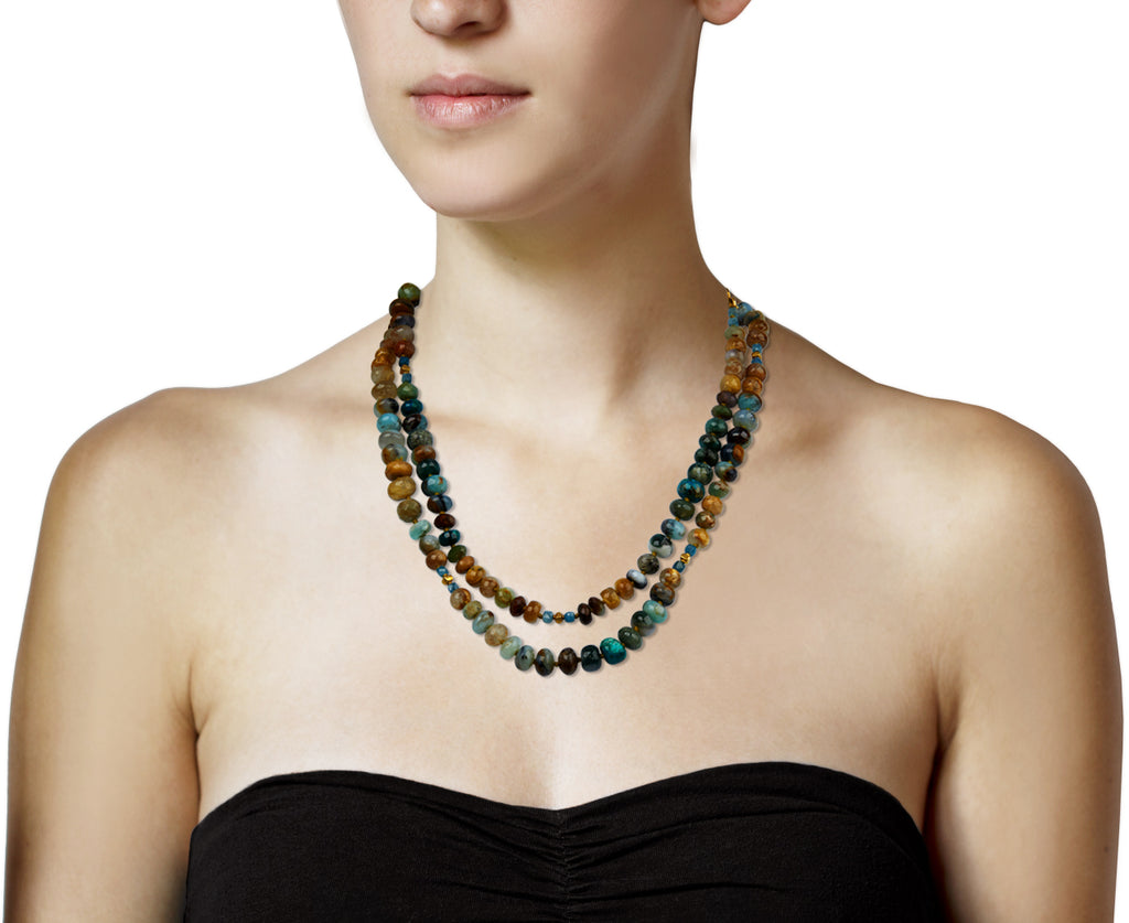 Lena Skadegard Multi Gem Beaded Necklace - profile