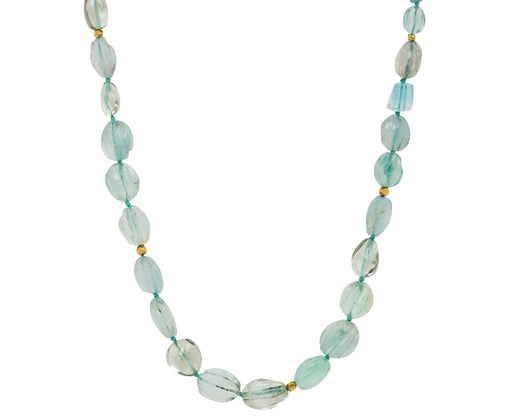 Lena Skadegard Green Amethyst and Fluorite Beaded Necklace