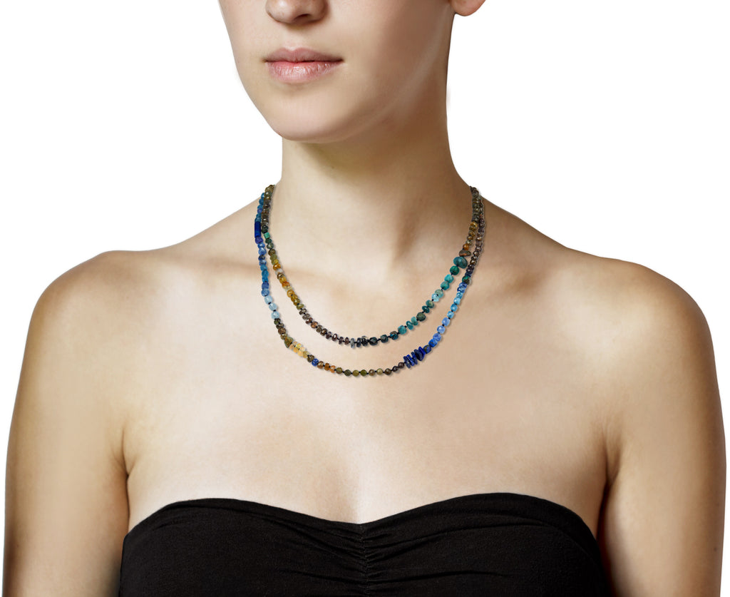 Lena Skadegard Multi Gem Beaded Necklace - profile
