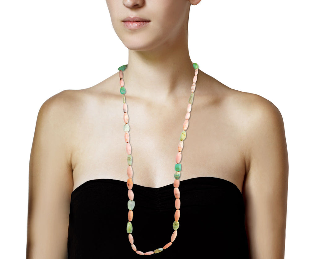 Lena Skadegard Pink and Peruvian Opal Necklace - Profile