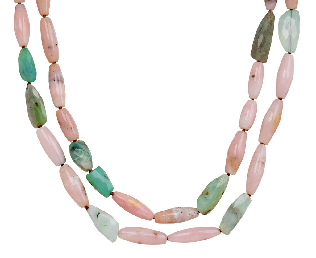 Lena Skadegard Pink and Peruvian Opal Necklace - Doubled