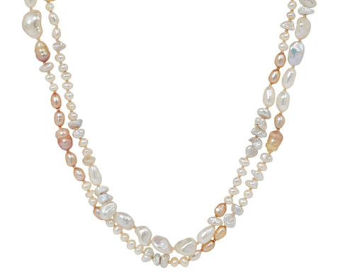 Lena Skadegard Blush and Ivory Keshi Pearl Necklace