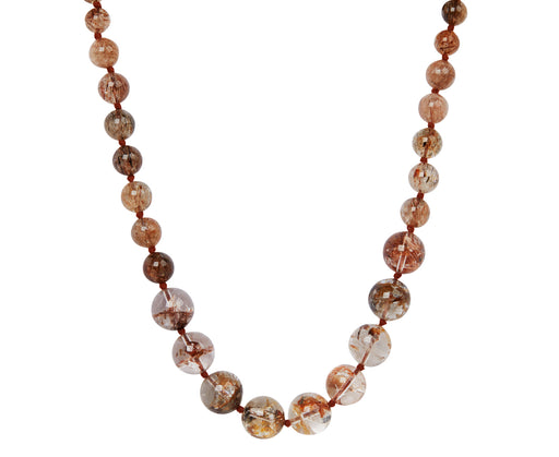 Lena Skadegard Copper Rutilated Quartz and Phantom Agate Beaded Necklace