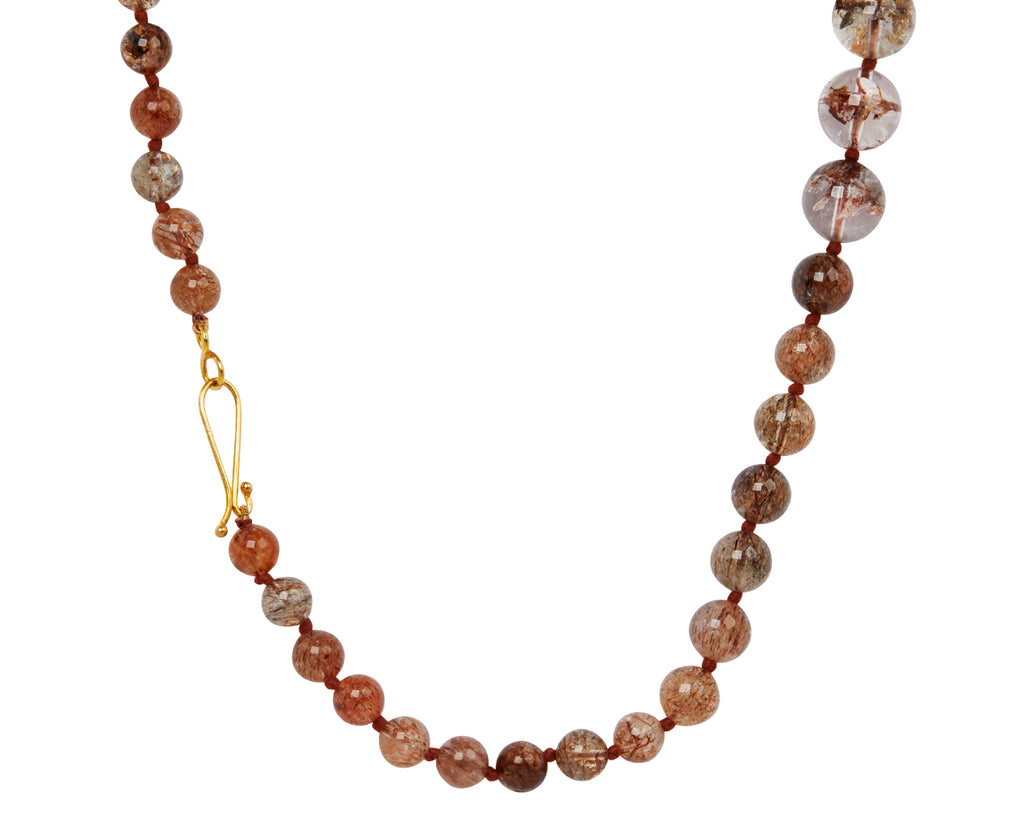 Lena Skadegard Copper Rutilated Quartz and Phantom Agate Beaded Necklace - closure