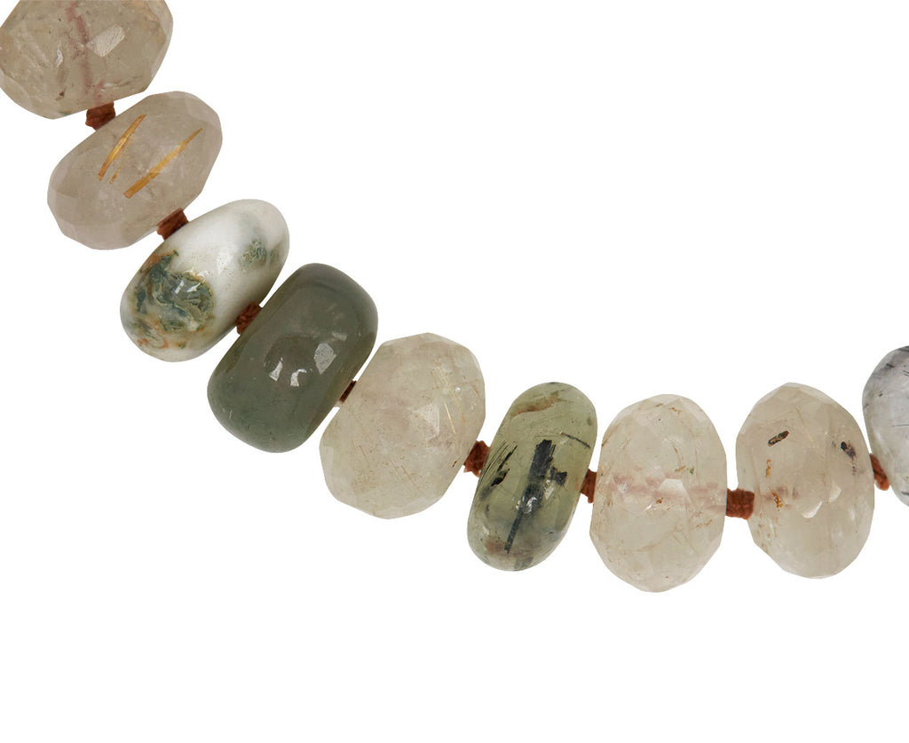 Lena Skadegard Rutilated Quartz, Labradorite and Tree Agate Beaded Bracelet - Closeup