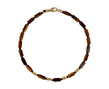 Luis Morais Tiger's Eye and Gold Beaded Bracelet