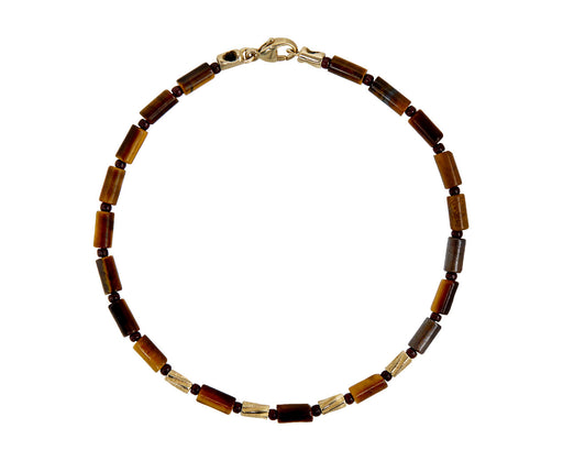 Luis Morais Tiger's Eye and Gold Beaded Bracelet