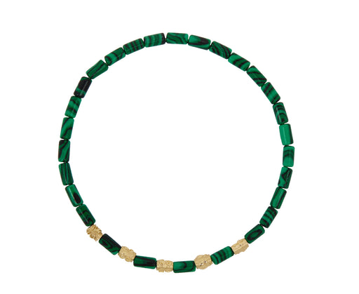 Luis Morais Malachite and Gold Symbols Beaded Bracelet