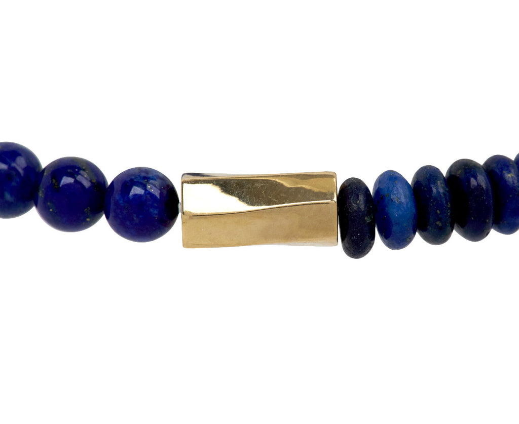 Luis Morais Twisted Tube and Lapis Beaded Bracelet - Closeup