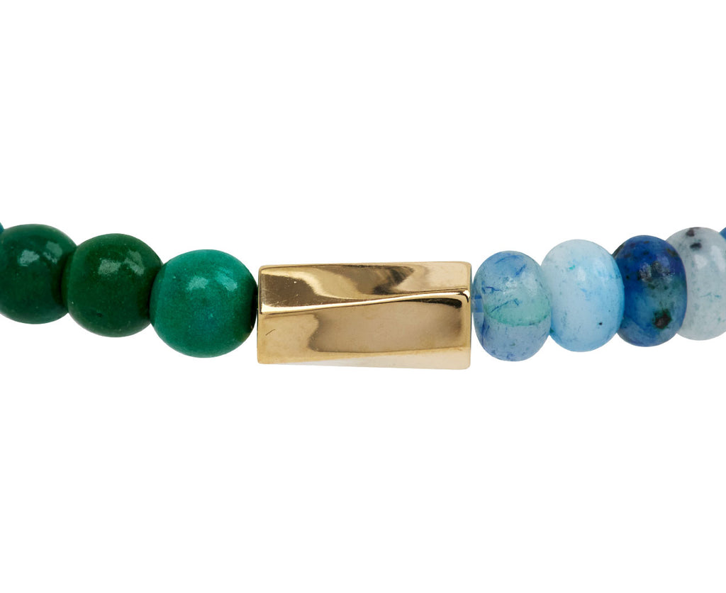 Luis Morais Twisted Tube and Multi Gem Beaded Bracelet - Closeup of Twisted Bead