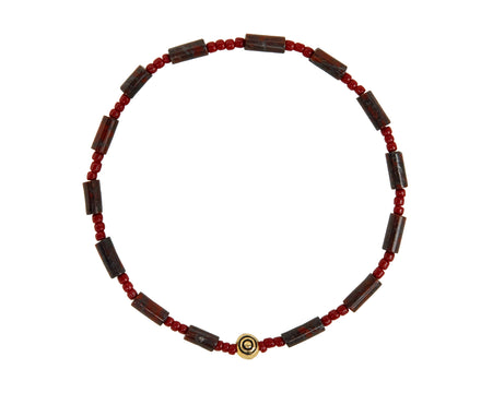 Luis Morais Bullseye Bead and Red Jasper Beaded Bracelet