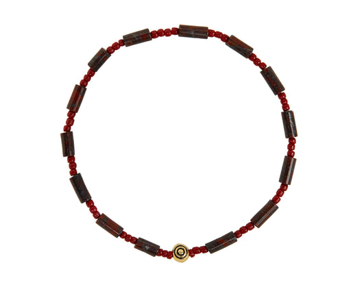 Luis Morais Bullseye Bead and Red Jasper Beaded Bracelet