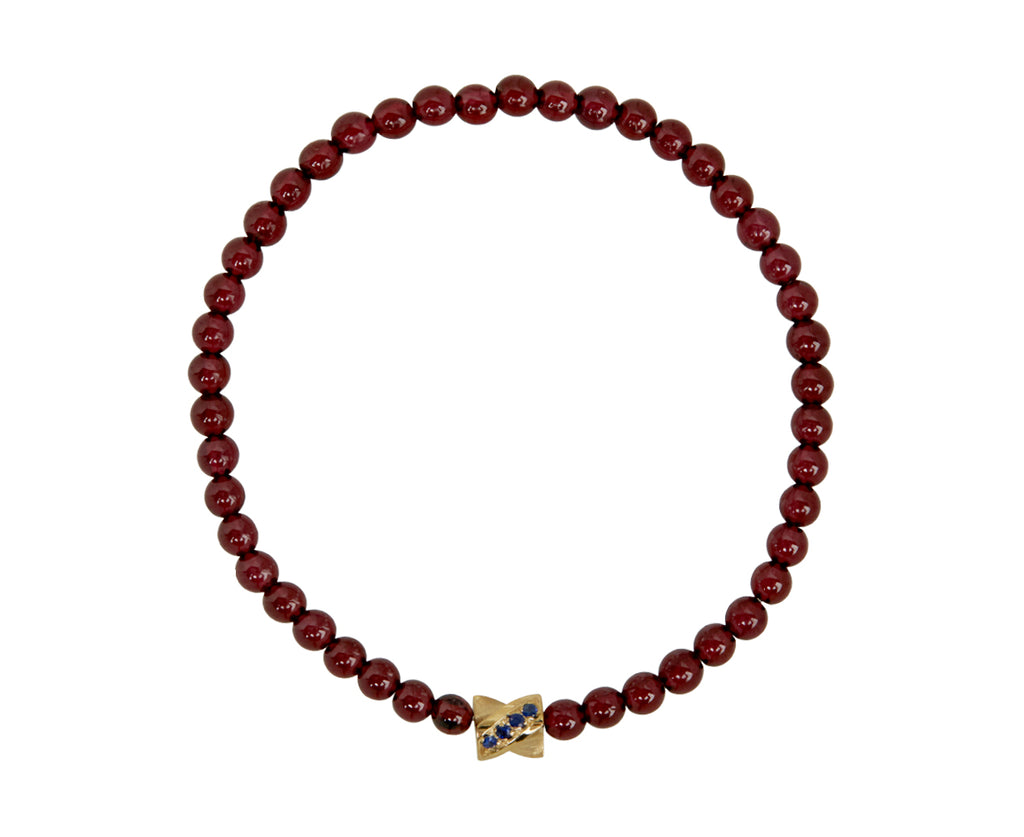 Luis Morais Garnet Double Sided Drill Bit Beaded Bracelet