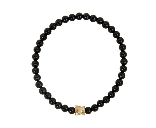 Luis Morais Black Onyx and Diamond Double Sided Drill Bit Beaded Bracelet