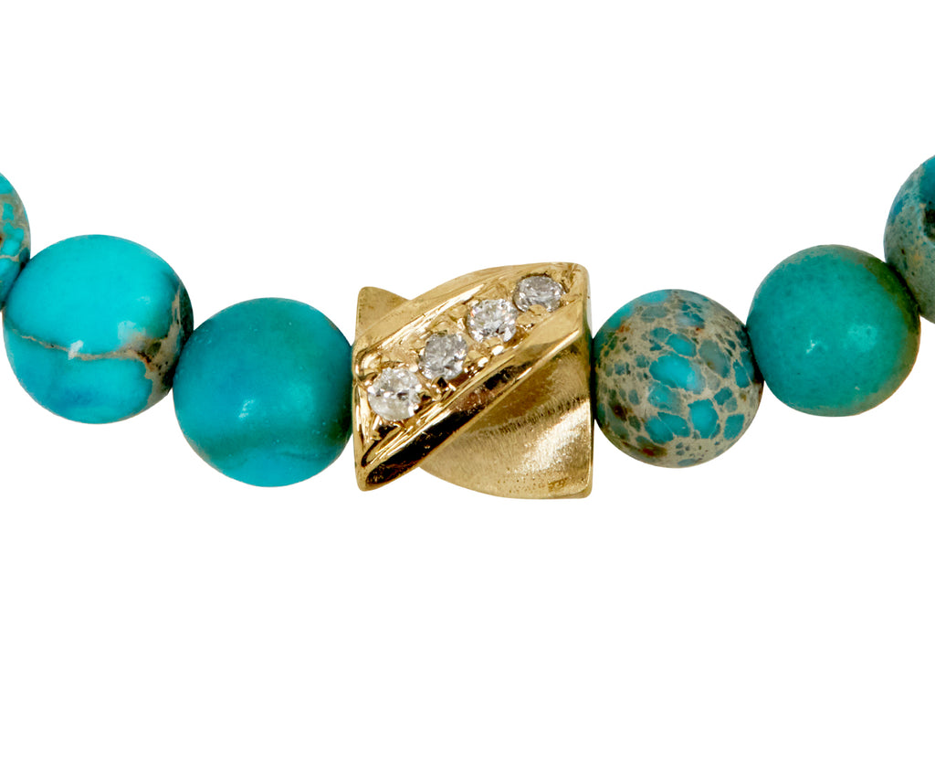 Luis Morais Imperial Jasper Double Sided Drill Bit Beaded Bracelet - closeup