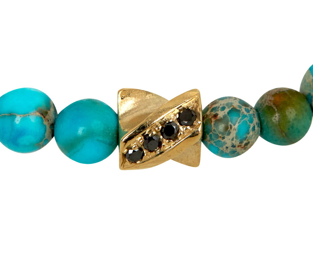 Luis Morais Imperial Jasper Double Sided Drill Bit Beaded Bracelet - closeup