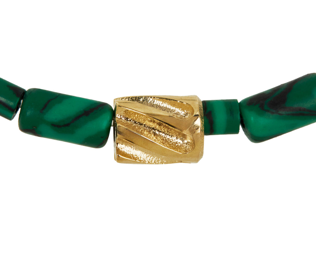 Luis Morais Drill Bead and Malachite Beaded Bracelet - closeup