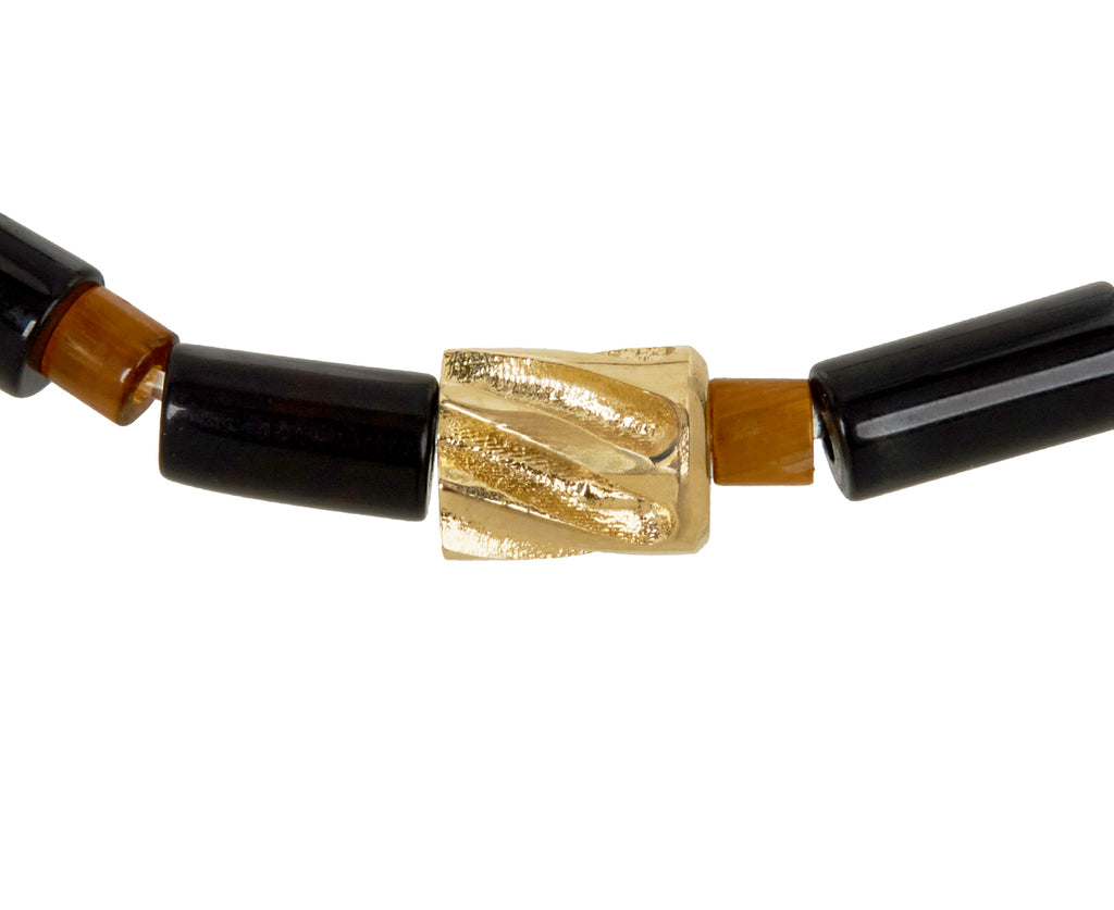 Luis Morais Drill Bead and Black Onyx Beaded Bracelet - closeup