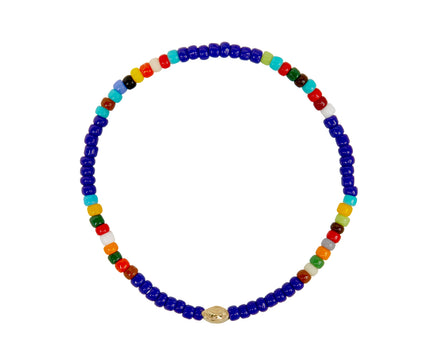 Luis Morais Gold Eye and Glass Beaded Bracelet