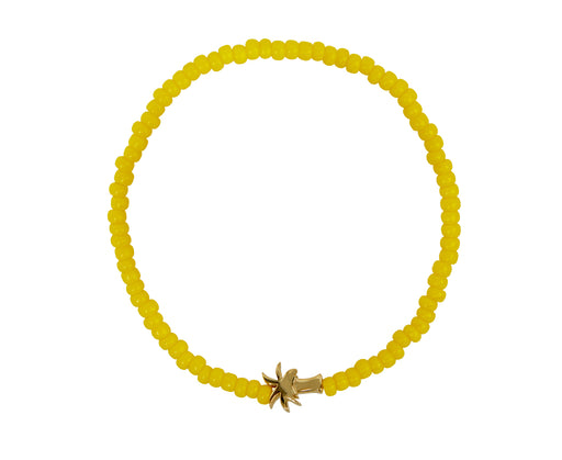 Luis Morais Gold Palm Tree and Glass Beaded Bracelet