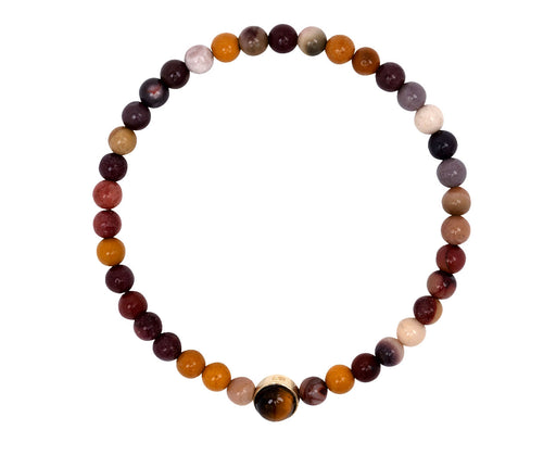 Luis Morais Tiger's Eye and Ruby Bead on Mixed Bead Bracelet