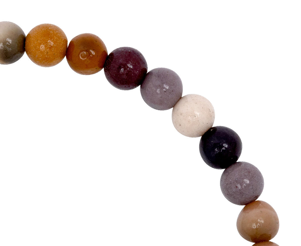 Luis Morais Tiger's Eye and Ruby Bead on Mixed Bead Bracelet - Beaded Bracelet Closeup