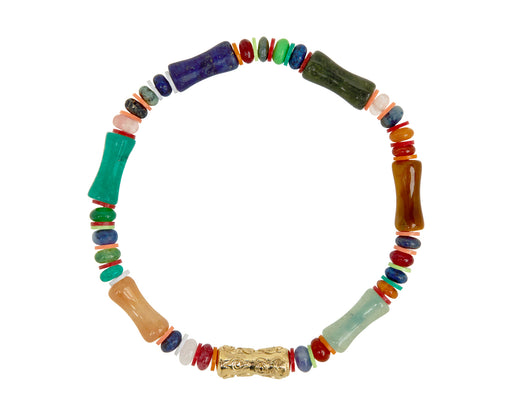 Luis Morais Mixed Gemstone and Gold Beaded Bracelet