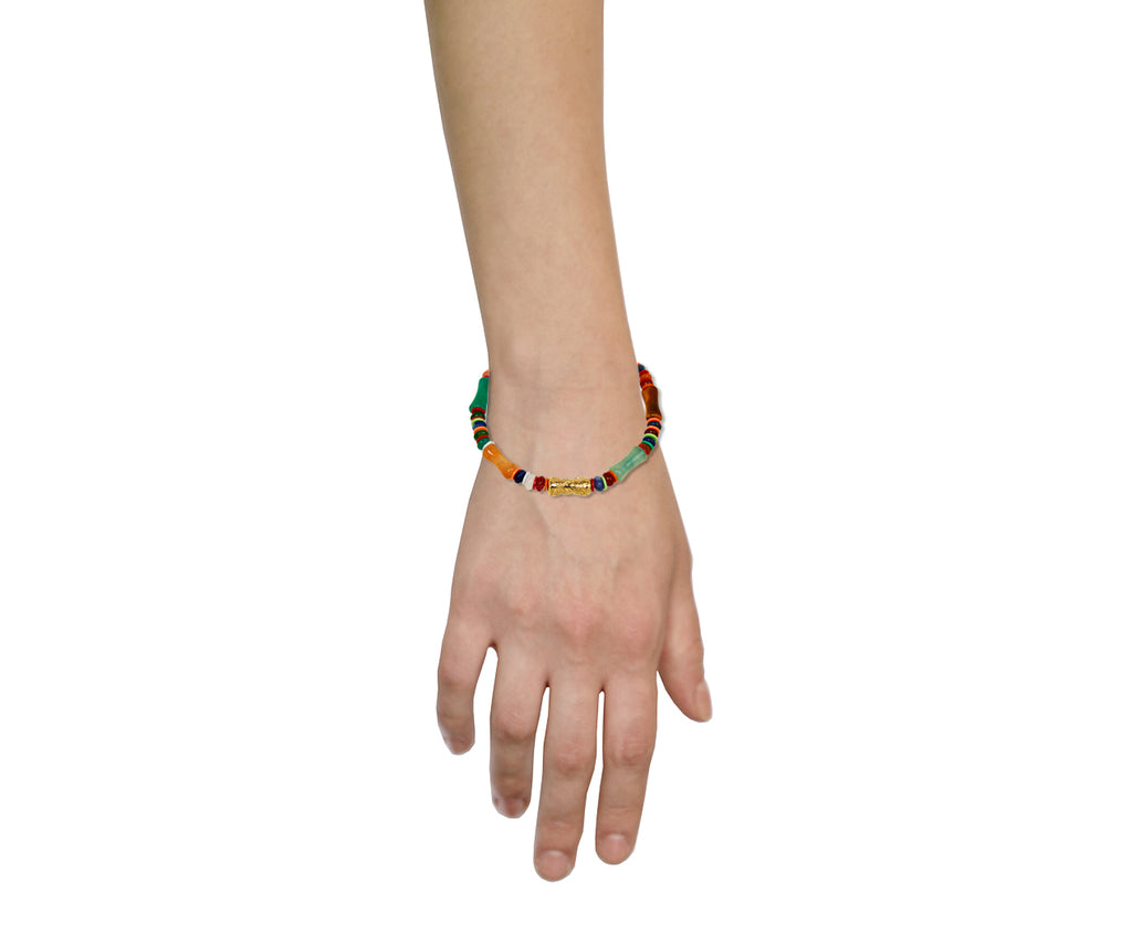 Luis Morais Mixed Gemstone and Gold Beaded Bracelet - profile
