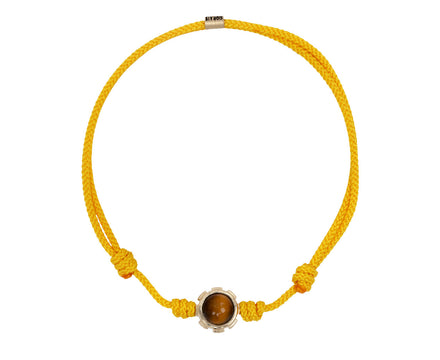Luis Morais Turquoise and Tiger's Eye on Yellow Cord Bracelet