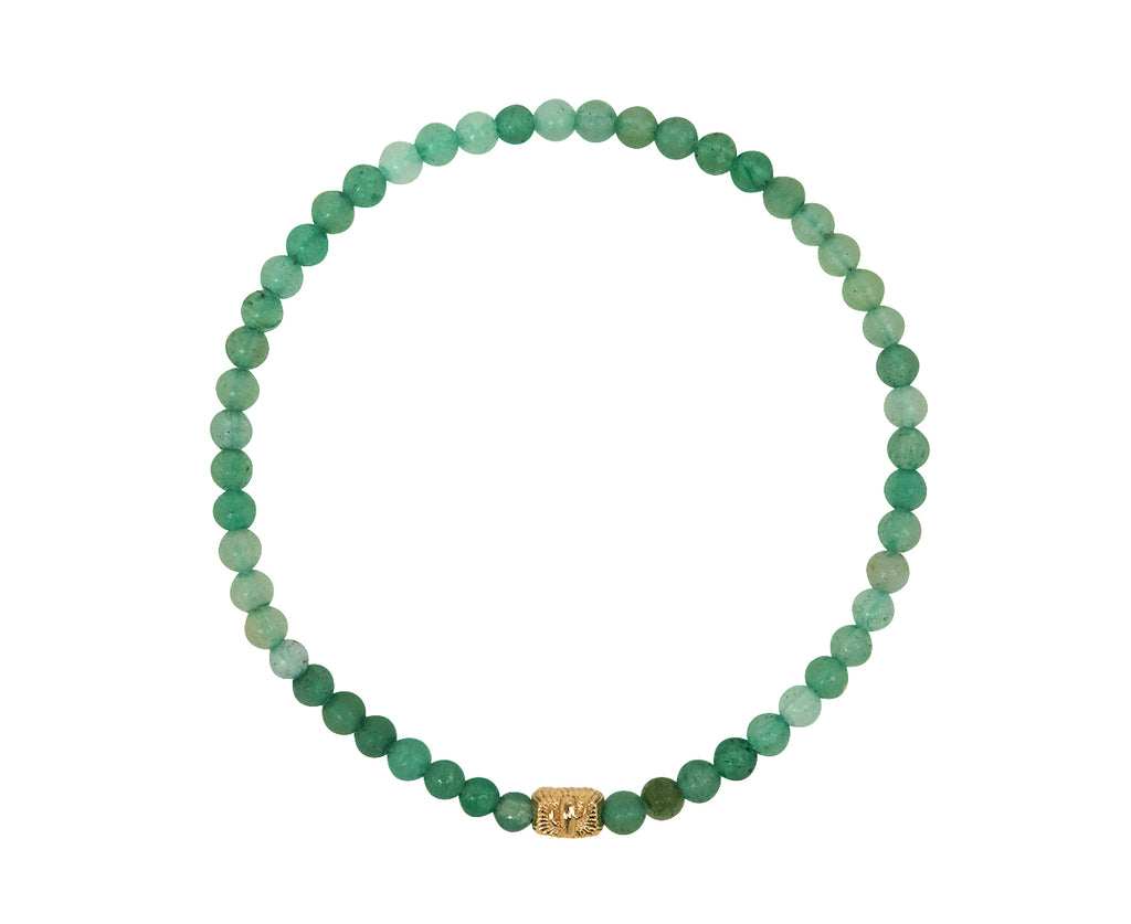 Luis Morais Adventurine and Gold Cactus Beaded Charm Bracelet