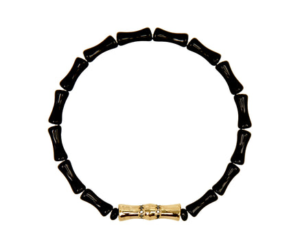 Luis Morais Black Onyx and Diamond Beaded Bracelet