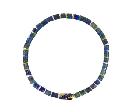 Luis Morais Lapis and Vinyl Short Gold Drill Bit Beaded Bracelet