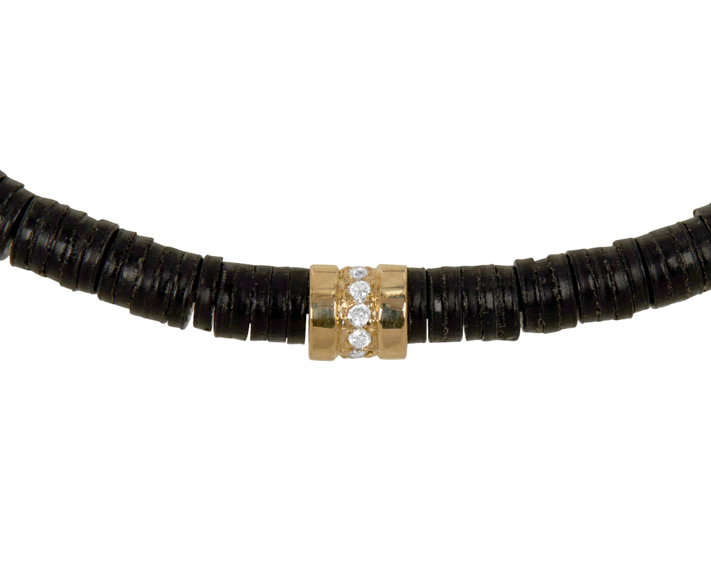 Luis Morais Black Vinyl Beaded Bracelet - Closeup