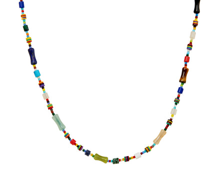 Luis Morais Mixed Gem, Glass and Vinyl Beaded Necklace