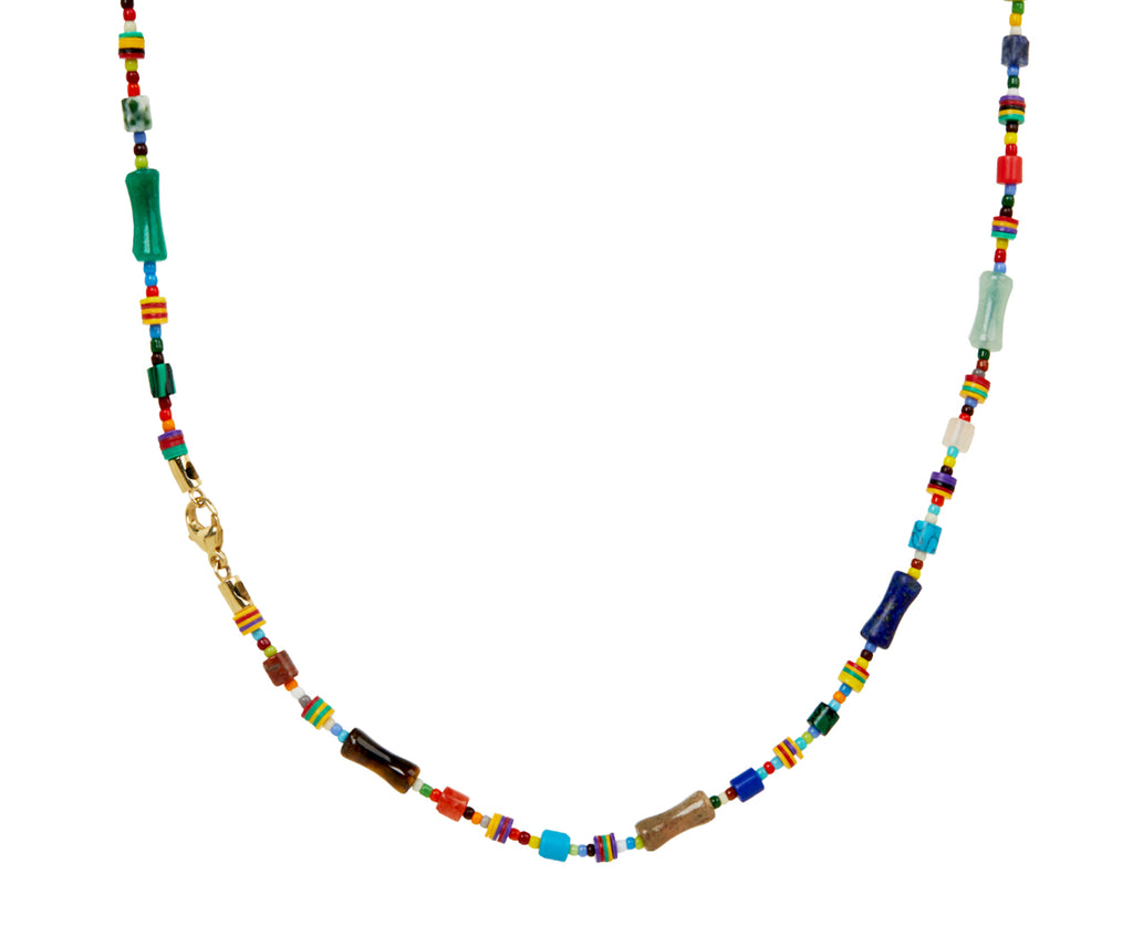 Luis Morais Mixed Gem, Glass and Vinyl Beaded Necklace 