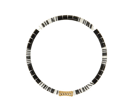 Luis Morais Black Agate and Vinyl Beaded Bracelet