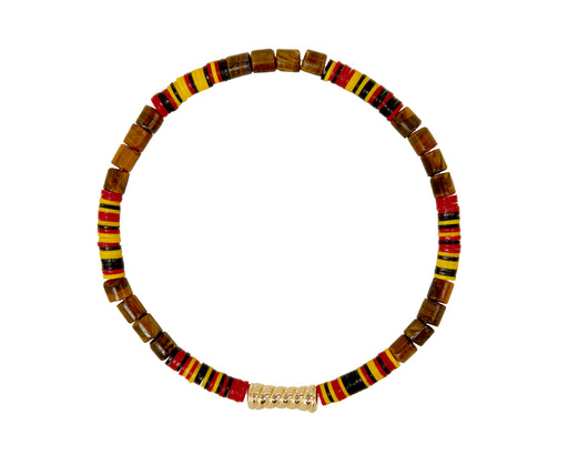 Luis Morais Tiger's Eye and Vinyl Beaded Bracelet