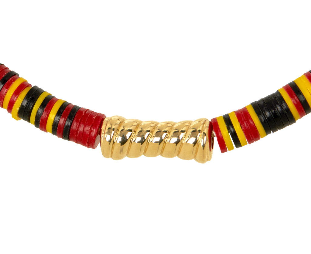 Luis Morais Tiger's Eye and Vinyl Beaded Bracelet - Closeup