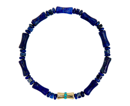 Luis Morais Lapis and Gold Beaded Bracelet