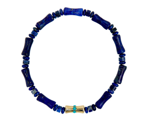 Luis Morais Lapis and Gold Beaded Bracelet