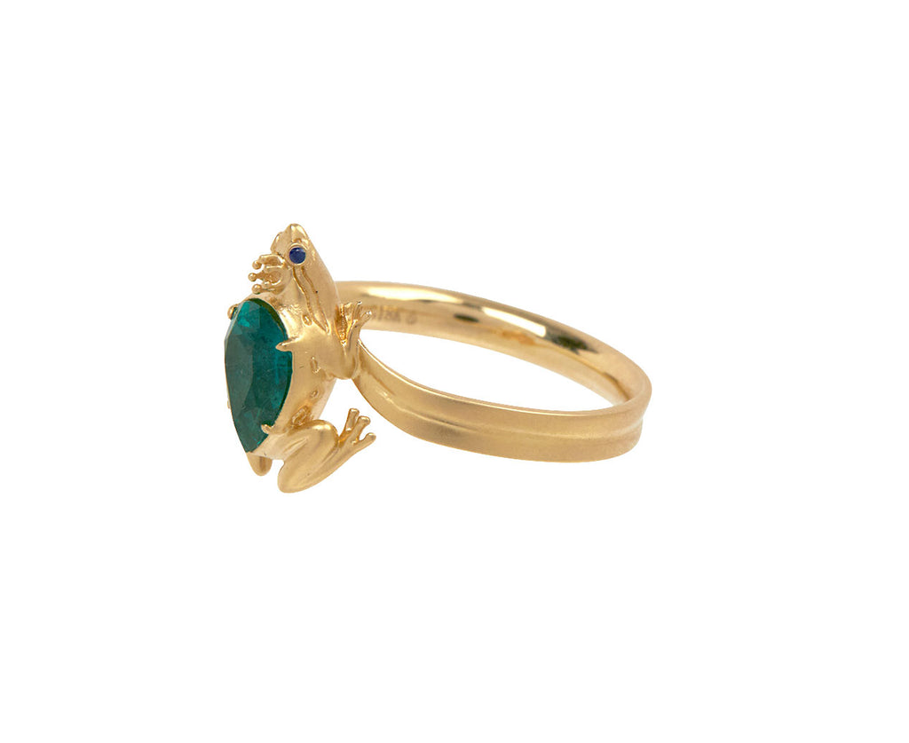 Lunar Rain Emerald Frog Prince Ring